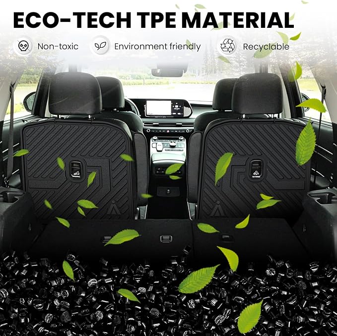 Lasfit Kick Mats for Hyundai Palisade 2026 7-Seat (Not Fit 8-Seat), 2nd Row Captain Chair Seat Back Cover Protectors, TPE Waterproof All-Weather Rear Backrest Liner