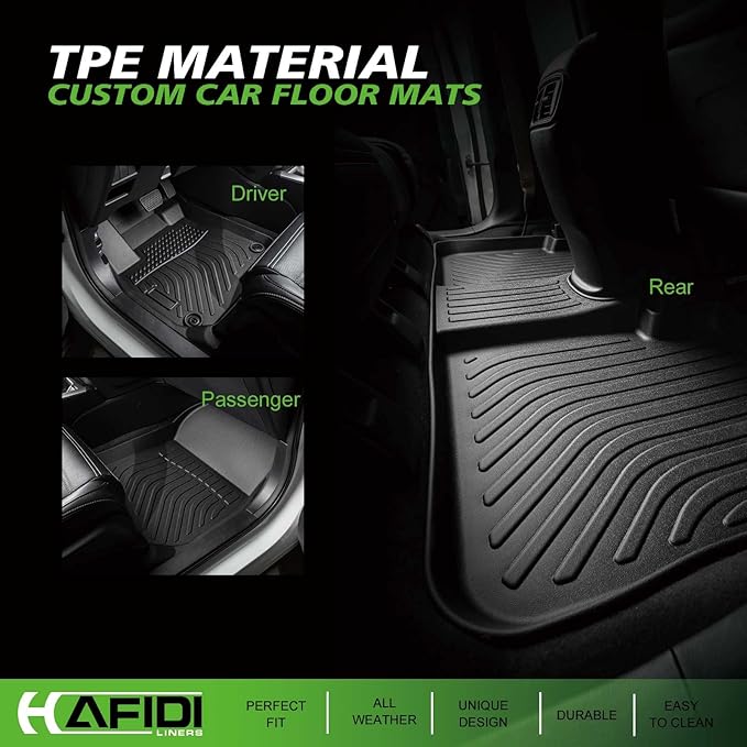 Floor Mats & Cargo Liner for Subaru Ascent 2019-2025 2026 7/8 Passenger with Backrest Mat, All Weather Automotive Floor Liners Custom Fit Full Set Accessories-Black
