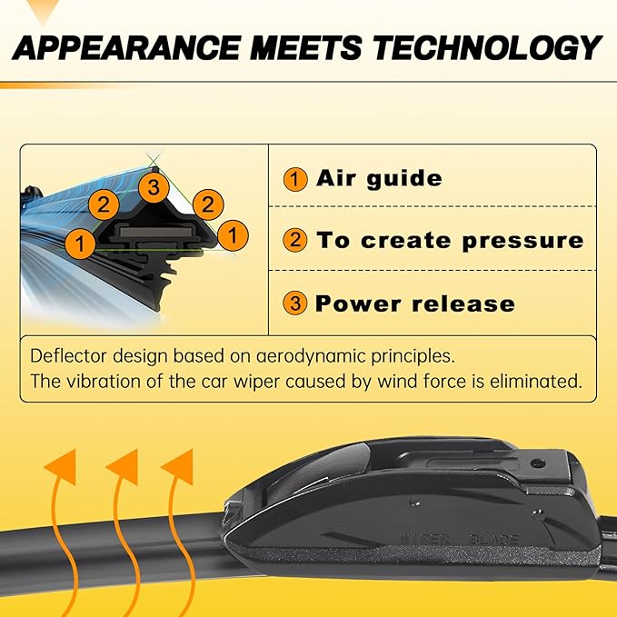 AUTOBOO 24" and 19" Windshield Wipers Blades (Pack Of 2),OEM Quality Premium All-Seasons Wiper blades,Stable and Quiet wiper blades