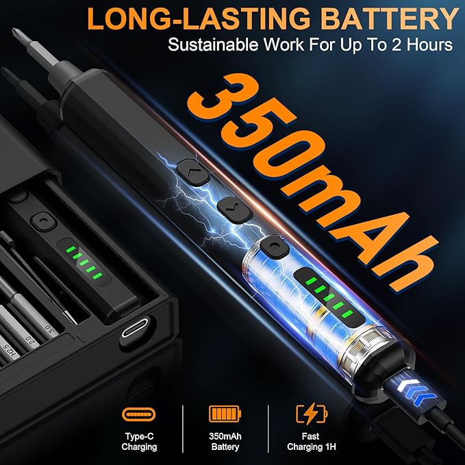 Mini Electric Screwdriver, 3.7V Precision Screwdriver Set Cordless Screwdrivers Rechargeable 72 In 1 Magnetic Bit Repair Tech Tool Kit for Electronics Computer Phone Laptop Camera RC Car Watch Glasses