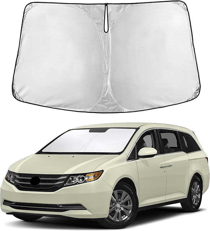 Autovir Windshield Sun Shade Fit for 2011-2015 2016 2017 Honda Odyssey Sun Shade, Front Window Sun Visor, UV Protection, Heat Blocker, Foldable Car Accessories