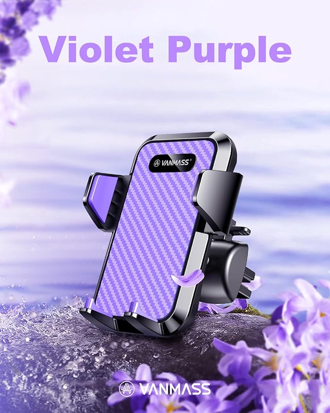 VANMASS【85+LBS Strongest Suction & Military-Grade Ultimate Car Phone Mount【Patent & Safety Certs】 Cell Holder Truck for Dash Windshield Vent for iPhone 17 Pro Max Automobile Accessory Kits,Purple