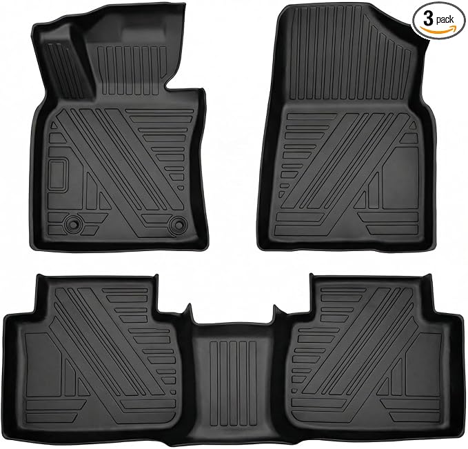 Camry Floor Mats Compatible with 2018-2024 Toyota Camry FWD Models, Non Hybrid or AWD Models，All Weather 3D Tech Waterproof Durable Anti-Slip TPE Floor Liners 1st ＆ 2nd Row Custom-fit Set Accessories