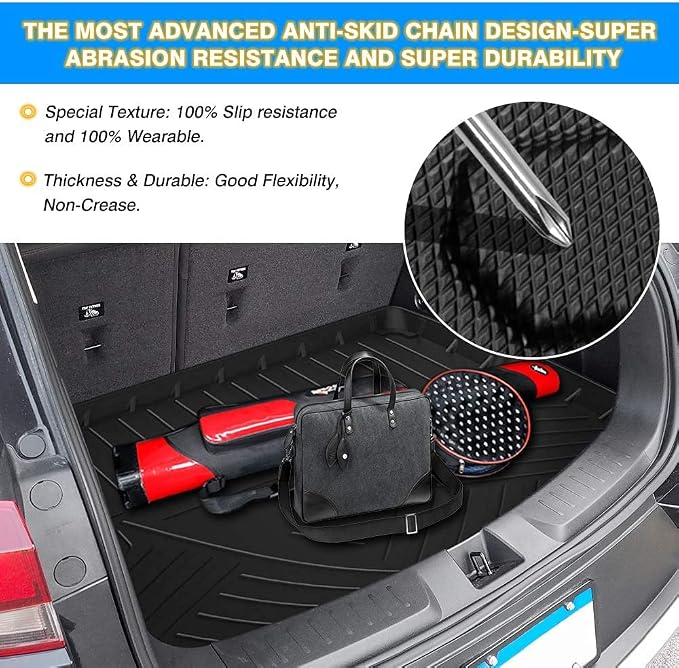 KUST Trunk Cargo Mat for 2021-2025 2026 Chevy Trailblazer Accessories, All Weather Cargo Liner TPE Rubber Raised Edge (Only for Cargo Deck in Lower Position)