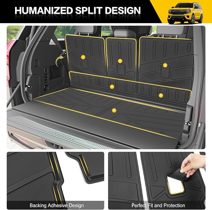 Trunk Mat & Backrest Mat for 2025 2026 Ford Expedition/Lincoln Navigator Standard 7 Seats(Not for Max/L Models), Rear Seat Back Cover Cargo Liner Only for 25 26 Expedition/Navigator Accessories