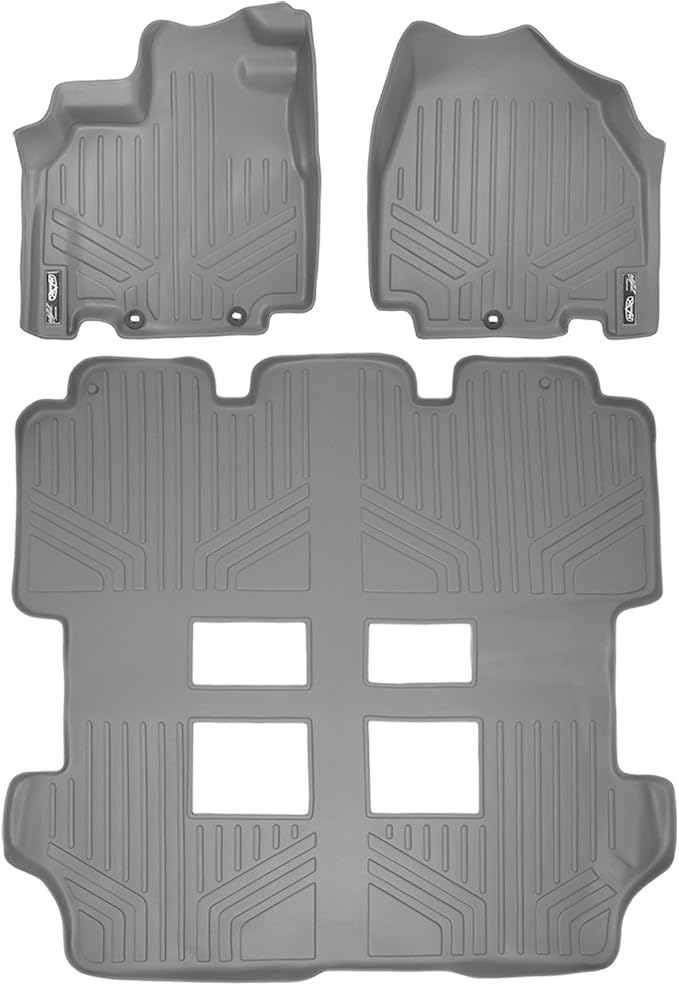 SMARTLINER Custom Fit Floor Mats 3 Row Liner Set for 2011-2017 Honda Odyssey