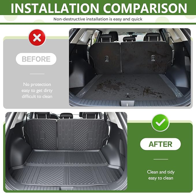 Cargo Liners for 2023-2026 Kia Sportage with Subwoofer, Trunk Mat with Seat Back Cover Accessories All Weather Rear Cargo Mat Backrest Protector(Only for SX X-Pro Models)