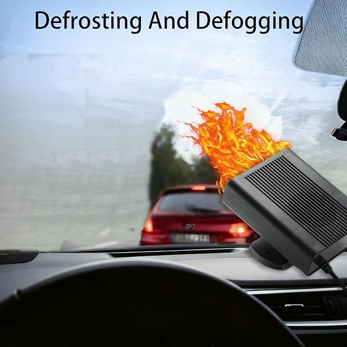 Portable Car Heater-Car Heater for Vehicle with 2-in-1 Heating & Cooling, 360° Rotary Windshield Defroster, 12V 150W Plugs into Cigarette Lighter for Cars/SUVs/Trucks