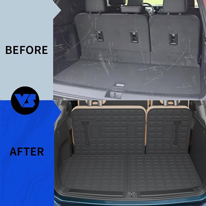 Rongtaod Cargo Mat Compatible with 2024 2025 2026 Chevrolet Traverse (NOT Limited) & GMC Acadia 2025 2026 Buick Enclave Trunk Liner Cargo Liner Chevy Traverse Accessories (Trunk Mat+Backrest Mats)