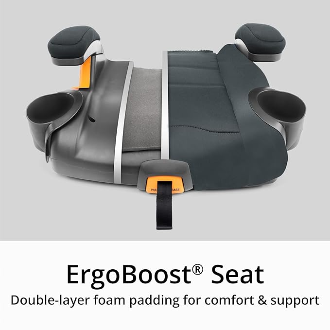 Chicco KidFit ClearTex Plus 2-in-1 Belt-Positioning Booster Car Seat, Backless and High Back Booster Seat, for Children Aged 4 Years and up and 40-100 lbs., Drift/Grey