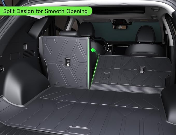 Cargo Trunk Mat with Backrest Mats for Kia Telluride 2020-2025(7/8 Seat),All Weather Protection TPE Heavy Duty Cargo Liner Telluride Accessories,Black