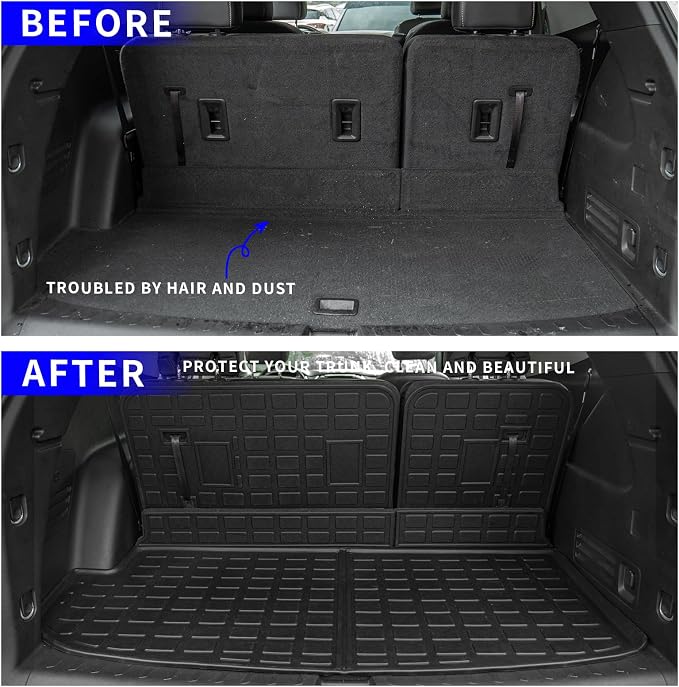 Rongtaod Cargo Mat Compatible with 2018-2023 Chevrolet Traverse (Fit 2024 Traverse Limited) Trunk Mat Trunk Liner Cargo Liner Back Seat Cover 2023 Chevy Traverse Accessories (Backrest Mats+Trunk Mat)