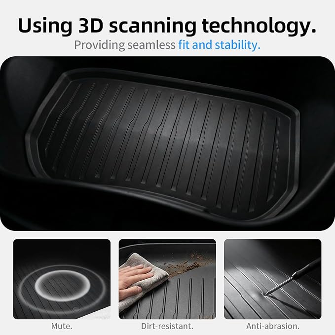 All Weather Cargo Liners for Tesla Model 3 Highland 2024/2025/2026 Accessories Trunk Mats,Frunk Rear Trunk Tray Mats