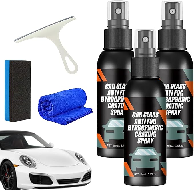 Car Windshield Spray Water Repellent Antifogging Agent, Anti Fog Spray for Car Windshield, Glass Waterproof Coating Agent Rainproof Spray, Car Rainproof Artifact (3Pcs)
