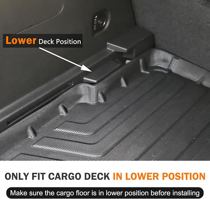 KUST Trunk Cargo Mat for 2021-2025 2026 Chevy Trailblazer Accessories, All Weather Cargo Liner TPE Rubber Raised Edge (Only for Cargo Deck in Lower Position)