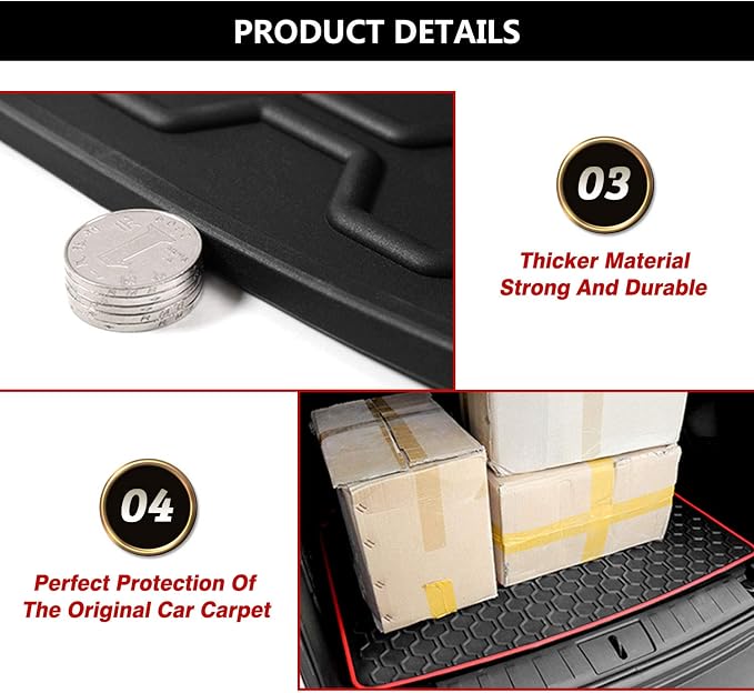 Cartist Cargo Liner Compatible with 2015-2024 Jeep Renegade Trunk Mat Car Rear Boot Liner