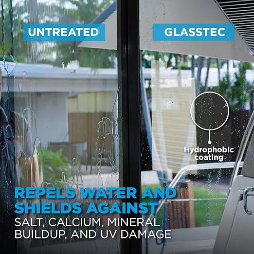 Ditec Marine Glasstec - Hydrophobic Glass Sealer & Rain Shield - High-Performance Marine Window Coating - Repels Water, Salt & Grime - Ceramic Coating Alternative for Boat Glass - Eco-Friendly