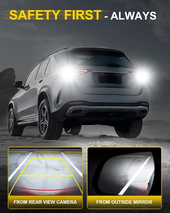 AUXITO 921 LED Bulb Reverse Lights, 600% Super Bright 912 T15 led Backup light, CAN-Bus Error Free 906 922 W16W LED Bulbs for Reverse Back Up Marker Lights, 6000K White