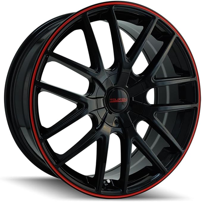 Touren TR60 3260 Wheel with Black Finish with Red Ring (16x7"/5x100mm)