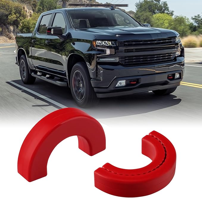 Tow Hook Covers Fit for Chevy Silverado 1500 2007-2026/GMC Sierra 1500 2007-2018, Customized Car Tow Hooks Compatible with Chevrolet Silverado 1500 Accessories 2007-2026 (Red)