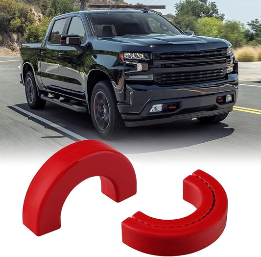 Tow Hook Covers Fit for Chevy Silverado 1500 2007-2026/GMC Sierra 1500 2007-2018, Customized Car Tow Hooks Compatible with Chevrolet Silverado 1500 Accessories 2007-2026 (Red)
