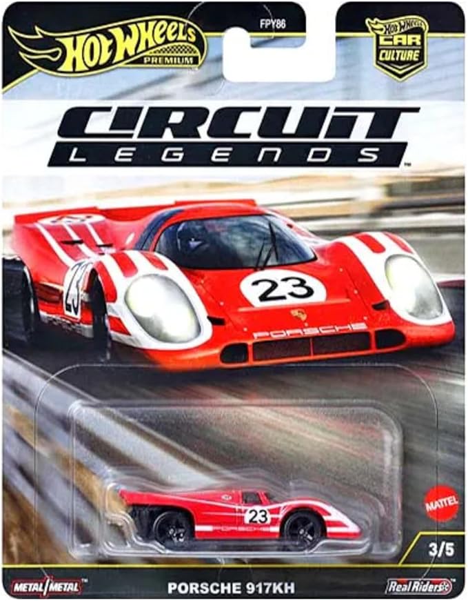 Hot Wheels Circuit Legends Die‑Cast Racing Set – Porsche, Ferrari, Ford & Subaru Icons, 1:64 Scale, Ages 3+ (Pack of 5) FPY86-961K