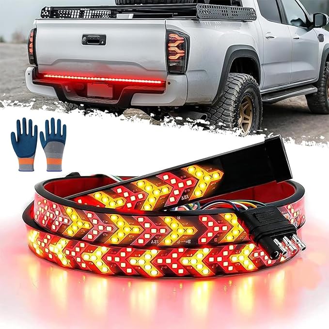 Bendable Silicone LED Rear Light with Flowing Turn Markers and Construction for Commercial Vehicles LED Turn Signals