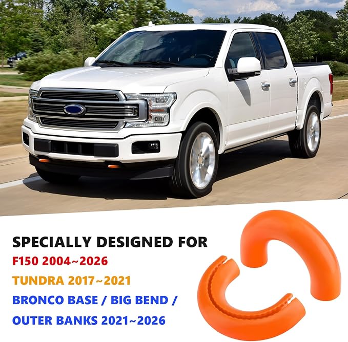 Tow Hook Covers for Ford F150 2004-2026 Bronco Base/Big Bend/Outer Banks 2021-2026 Compatible with Toyota Tundra Accessories 2017-2021|(Bright Orange).