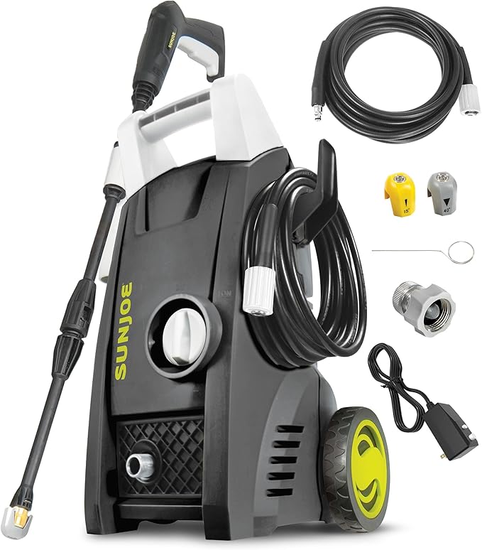 Sun Joe Electric Pressure Washer with 11-Amp Motor and 1.1 GPM, SPX1000 - Portable Water Cleaner with Adjustable Spray Wand for Car, Garden, and Patio Washing and Cleaning