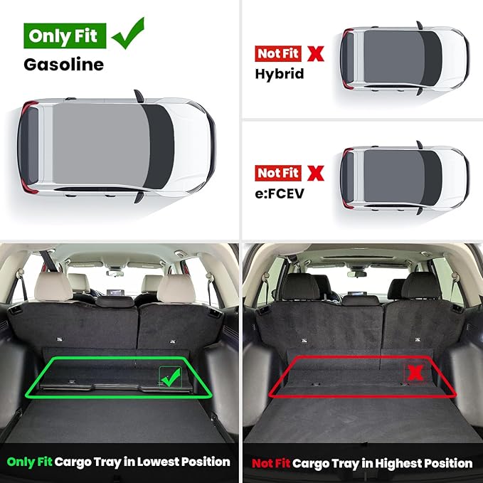 LASFIT Full Set Floor Mats for Honda CR-V 2026 2025 2024 2023 Gasoline (NOT for Hybrid), All Weather TPE Custom Fit Floor Liners 1st & 2nd Row & Seat Back Mat & Cargo Mat (Lower Position)