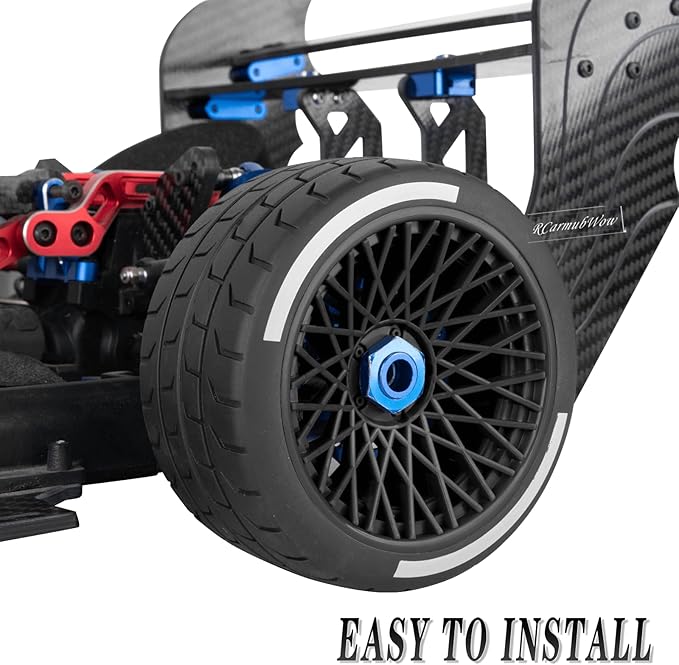 RC Wheels and Tires On Road Tire Tyre for 1/7 Felony 6S BLX,17mm Hex Plastic Wheels RC Truck Tires Highway Tire On Road Tyre,4pcs,Black