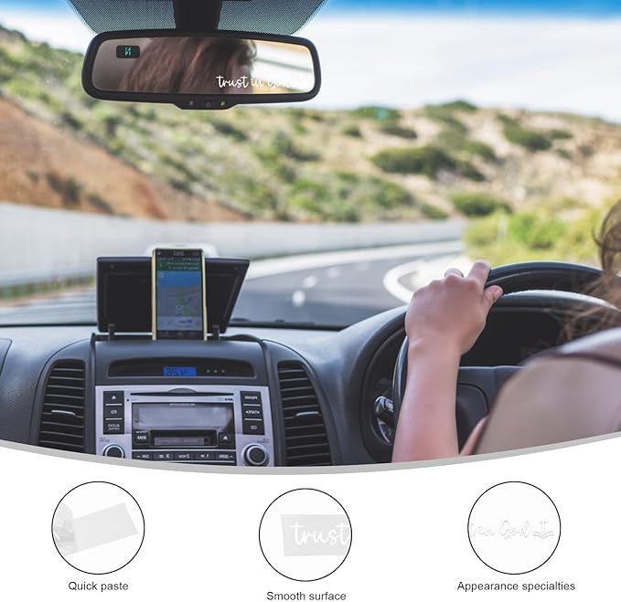 DXNQ 2 PCS Trust in God Rearview Mirror Decals, Automotive Vinyl Rear View Mirror Decorative Stickers, Waterproof Trust in God Stickers for Car Truck Laptop, Car Accessories (White,Style 2)