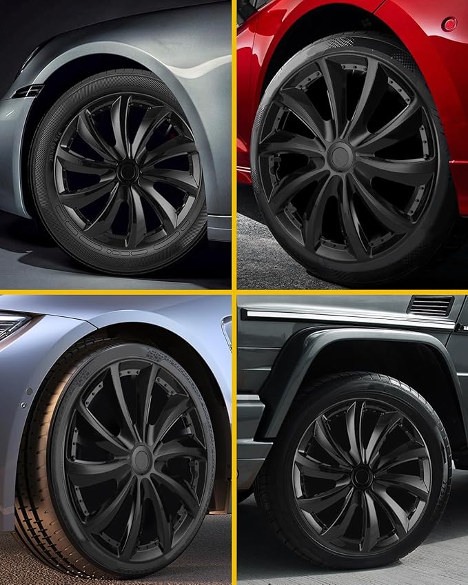 ABX Hubcaps,16 inch hubcaps Set of 4, Wheel Rim Cover ABS Material, Snap On Car Truck SUV Replacement, for Toyota Camry Nissan Mazda etc