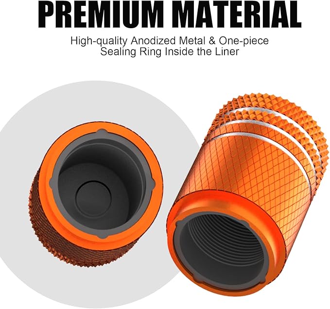 Tire Valve Stem Caps for Car Tire Cap 5 Pack Corrosion Resistant Leak-Proof Premium Alloy American Flag Universal for Car Bike Truck Motorcycle Orange