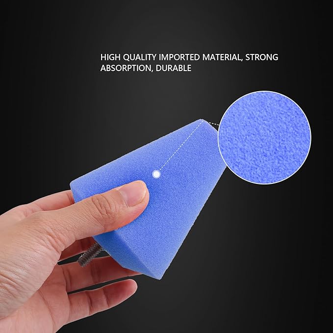 SPTA Polishing Cone, Car Wheel Hub Drill Buffing Sponge Pads Kit, Polishing Ball (Blue T80 Medium Cut Polishing Cone)