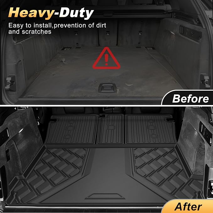 AOMSAZTO Cargo Mat and Backrest Mat Compatible with BMW X5 2019-2026 ONLY 5 Seats (Non 45e & 7-Seats Models): TPE All Weather Protection Car Cargo Liner Trunk Liner for BMW X5 G05 Accessories