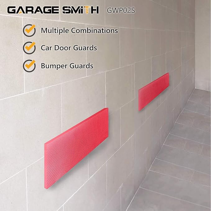 AMPULLA GWP02S Garage Wall Protector Car Door Protectors, Designed in Germany (4, Red)