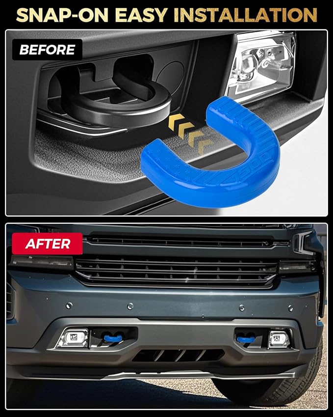 Tow Hook Covers Compatible with Chevy Silverado 1500,Custom Front Accessories for Silverado 1500 2007-2025,Unique Design,Anti-Rust & Weather Protection,Easy No-Tool Install (Blue)