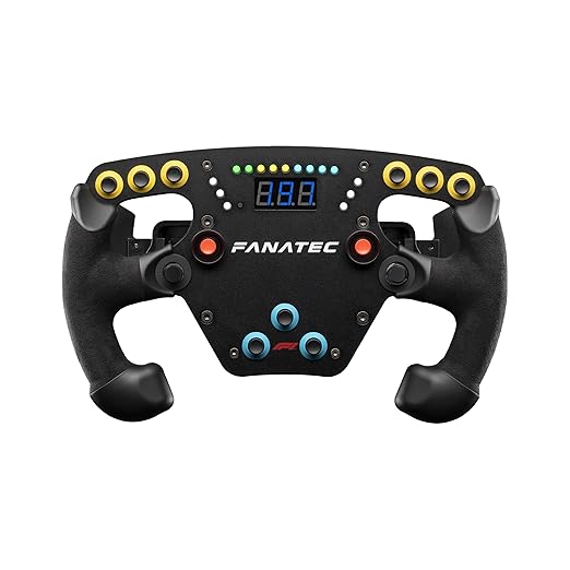 Fanatec Sim Racing ClubSport Steering Wheel F1 Esports V2 – Officially Licensed Formula 1™ Product, Alcantara Grips, LED Display, Magnetic Paddles, Integrated Vibration Motors – PC
