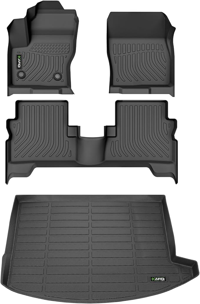 HAFIDI® All Weather Car Floor Mats & Cargo Liner Set Fit for 2013-2019 Ford Escape Floor Liners TPE Anti-Slip Full Set Custom Accessories - Black