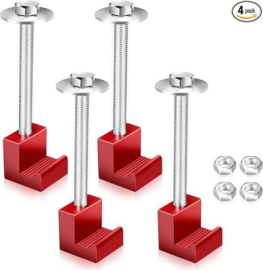 Aluminum Truck Tool Box Tie Down Mounting Kit - Red - Set of 4