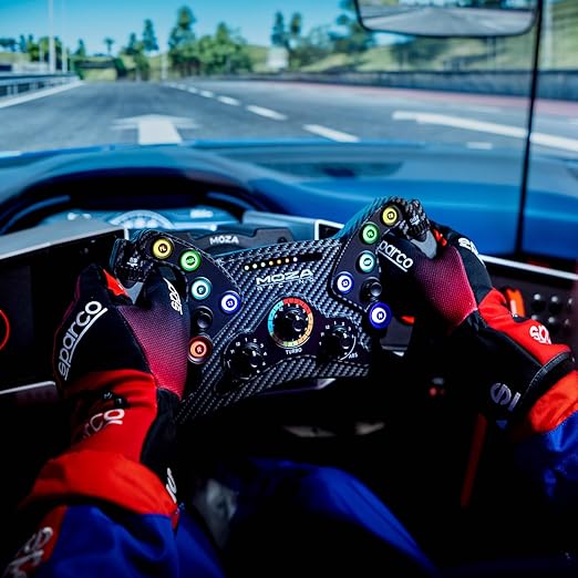 MOZA KS Steering Wheel 300mm Butterfly Style GT Racing Wheel, Fully Customizable Sim Racing Gaming Simulator, Compatible with 3rd-Party Bases via Hub