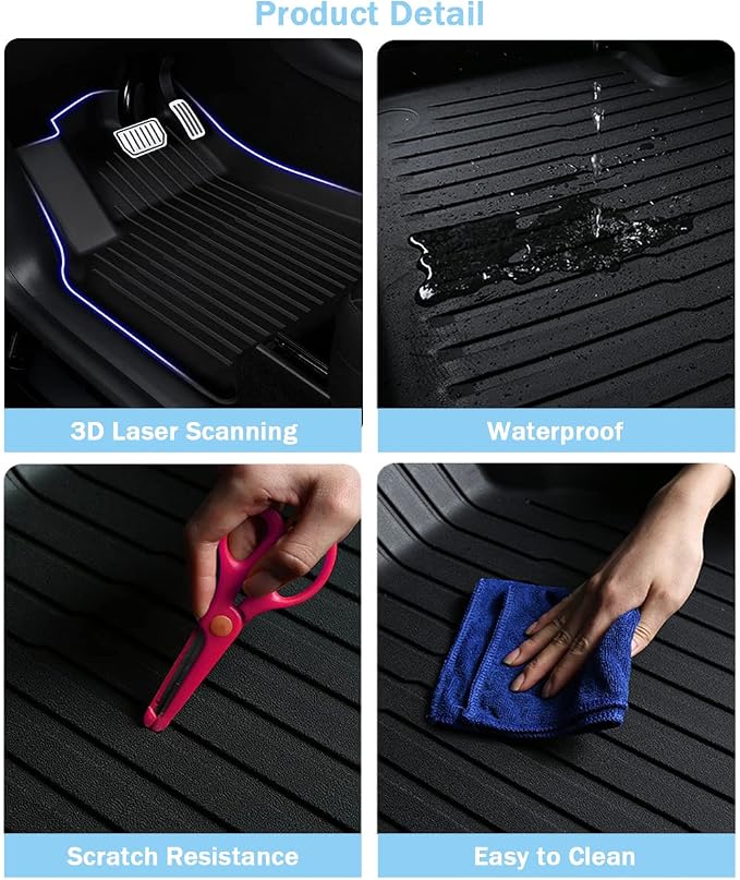 Camry Floor Mats Compatible with 2018-2024 Toyota Camry FWD Models, Non Hybrid or AWD Models，All Weather 3D Tech Waterproof Durable Anti-Slip TPE Floor Liners 1st ＆ 2nd Row Custom-fit Set Accessories