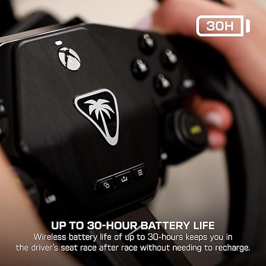 Turtle Beach Racer Wireless Racing Wheel System Officially Licensed for Xbox Series X|S & Xbox One and Windows PCs – Complete Design, Reliable Wireless Connection, up to 30Hr Battery– Black