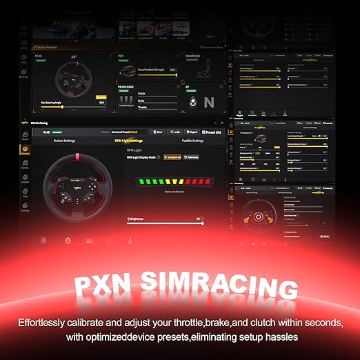 PXN VD4 Bundle F – PC Sim Racing Setup with 4Nm Direct Drive Servo Motor Base, 11-Inch W AS Racing Wheel & PD HM Brake & Throttle Pedals – Force Feedback Steering Wheel for PC Windows 7–11