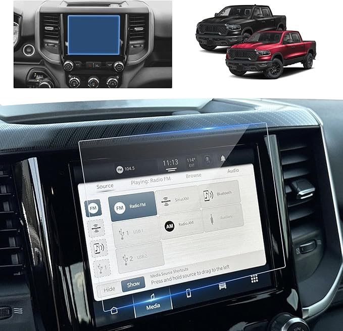for Ram Screen Protector 8.4 Inch for 2013-2026 Dodge Ram 1500 2500 3500 Uconnect 5 Nav Pickup Truck 8.4-In Display for 2024 Ram 1500 Accessories 9H Tempered Glass Protective Film (Ram 8.4-In HD)