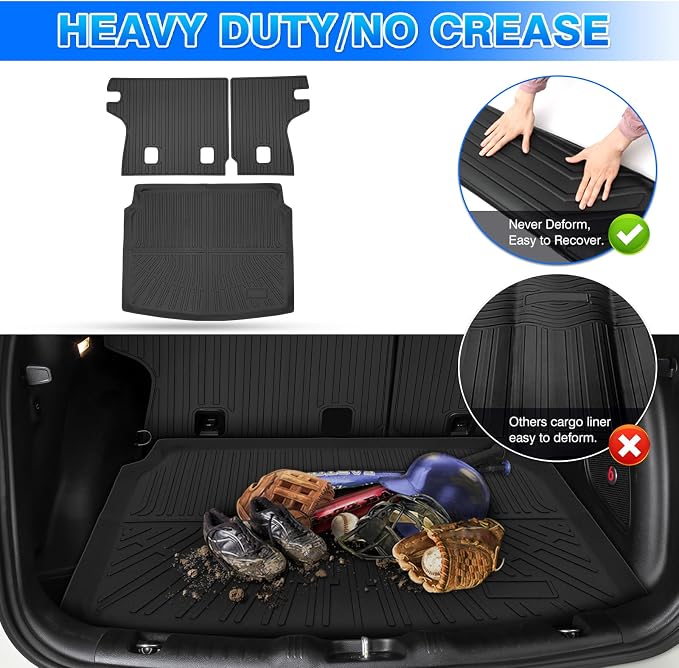 Cartist Cargo Mat for Jeep Compass 2017-2025 2026, All Weather Cargo Mat for Compass Accessories, Heavy Duty Trunk Mat with Backrest Mat, Car Accessories