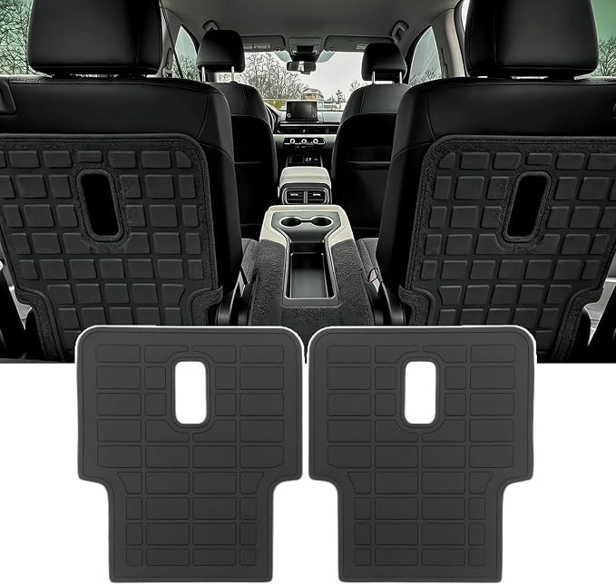Kick Mats for 2023 2024 2025 2026 Honda Pilot 6 Seats, 2nd Row Backrest Mat All Weather Cargo Mat TPE Cargo Liner Trunk Liner Back Seat Cover Protector for Pilot Car Accessories
