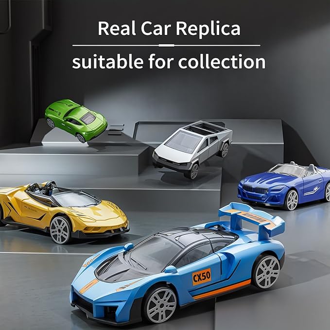 1:64 Scale Die-Cast Metal Toy Cars 12-Pack Vehicles Set, Includes Pickup, Racing Cars, Sports Cars for Display or Play, Great Gift for Kids Age 3 Years and Up (12 Pack)