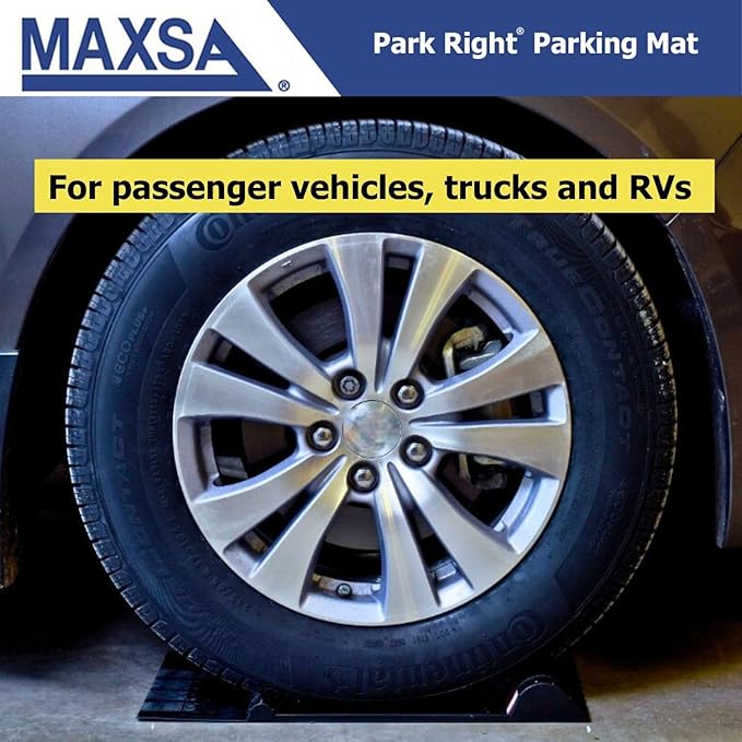 Maxsa 37359-RS Park Right 21" x 11" x 2" Parking Mat, Red, Amazon Exclusive